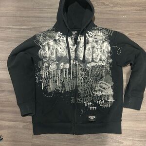 Ed Hardy Black Graphic Hoodie